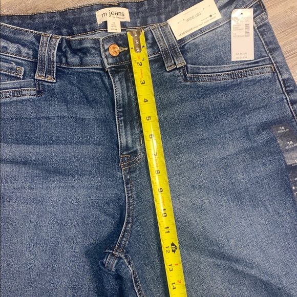 NWT MAURICES Slant Pocket Stretch Wide Leg Jeans 30” Inseam 14 - Picture 6 of 12